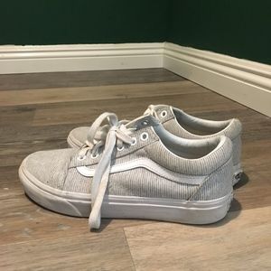 Gray Striped Old School Vans